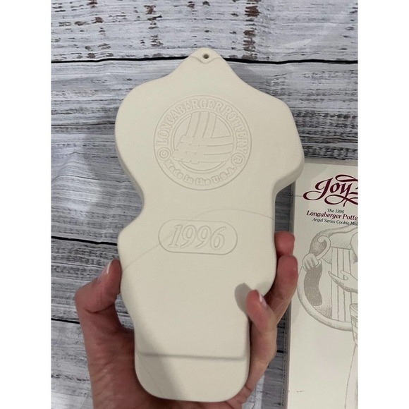Vintage Longaberger Pottery Cookie Mold Christmas Angel JOY Bakeware 1996 USA - Picture 7 of 9